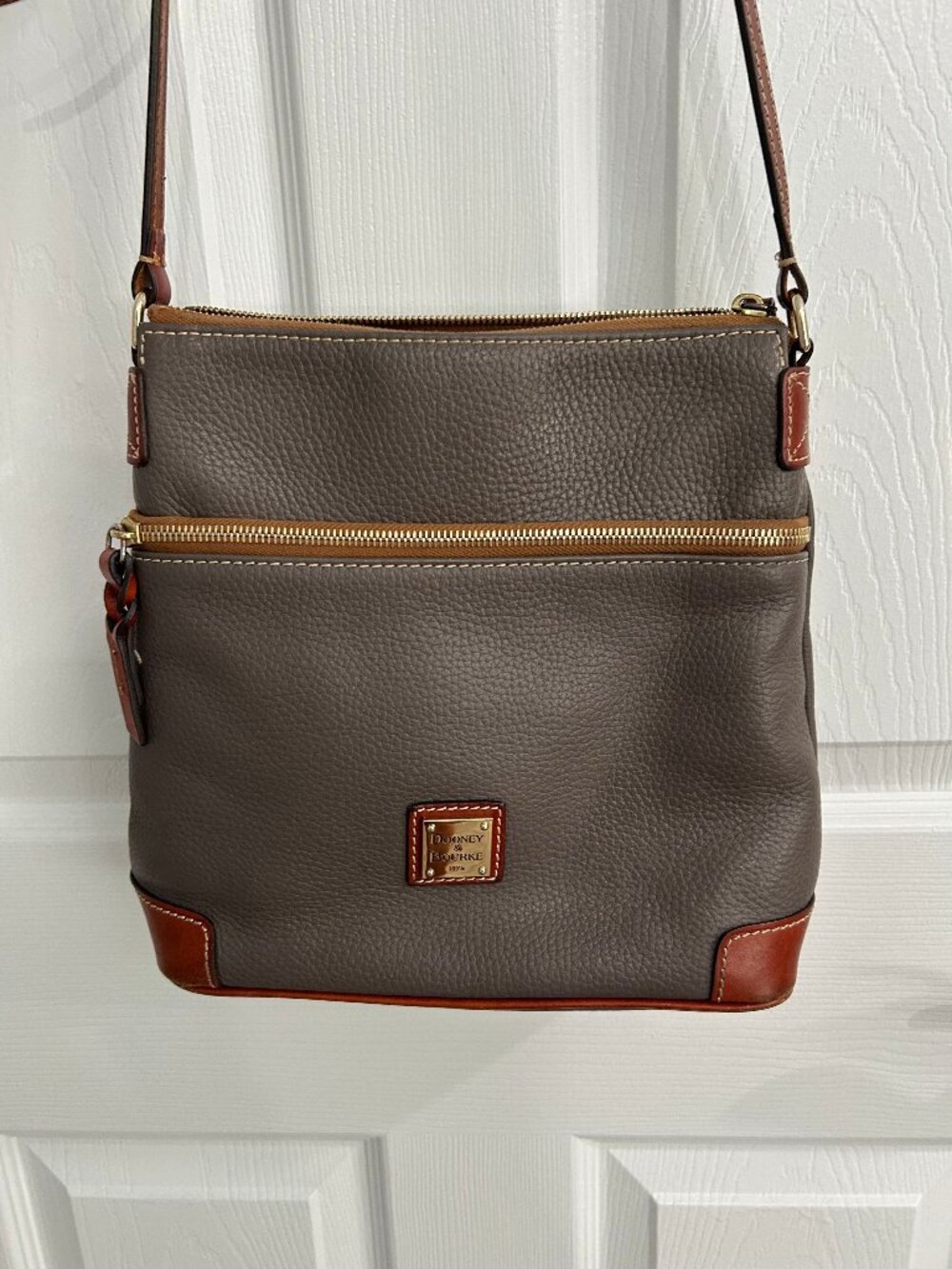 Dooney & Bourke Pebble Grain Crossbody Handbag - Color: Taupe